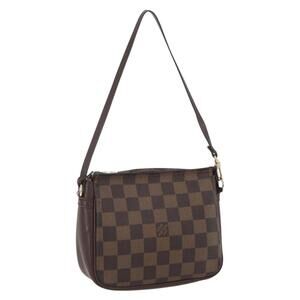 LOUIS VUITTON Damier Ebene Trousse Makeup Pouch N51982 LV Auth ka981